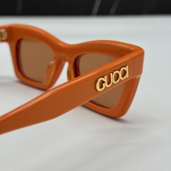 NEW GUCCI SUNGLASSES GG1773S 004 ORANGE WOMEN EYEWEAR - Picture 6 of 10